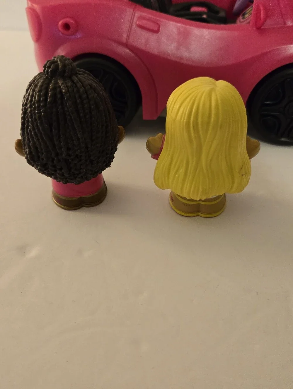 Fisher Price Little People Barbie Pink Convertble Music/Sounds 2 Figures Works